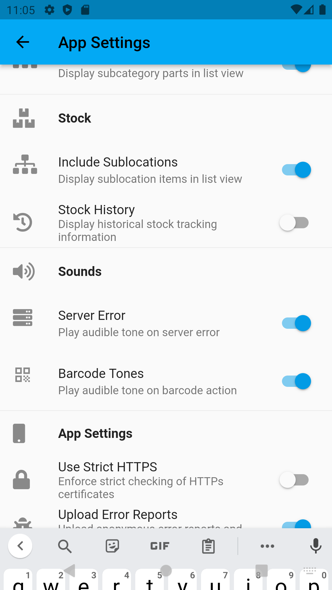 App Settings