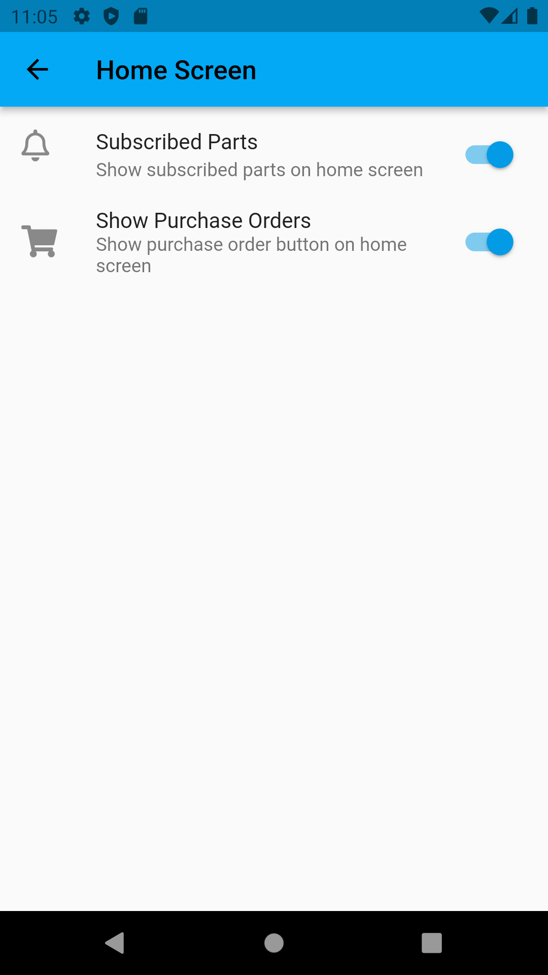 Home Screen Settings