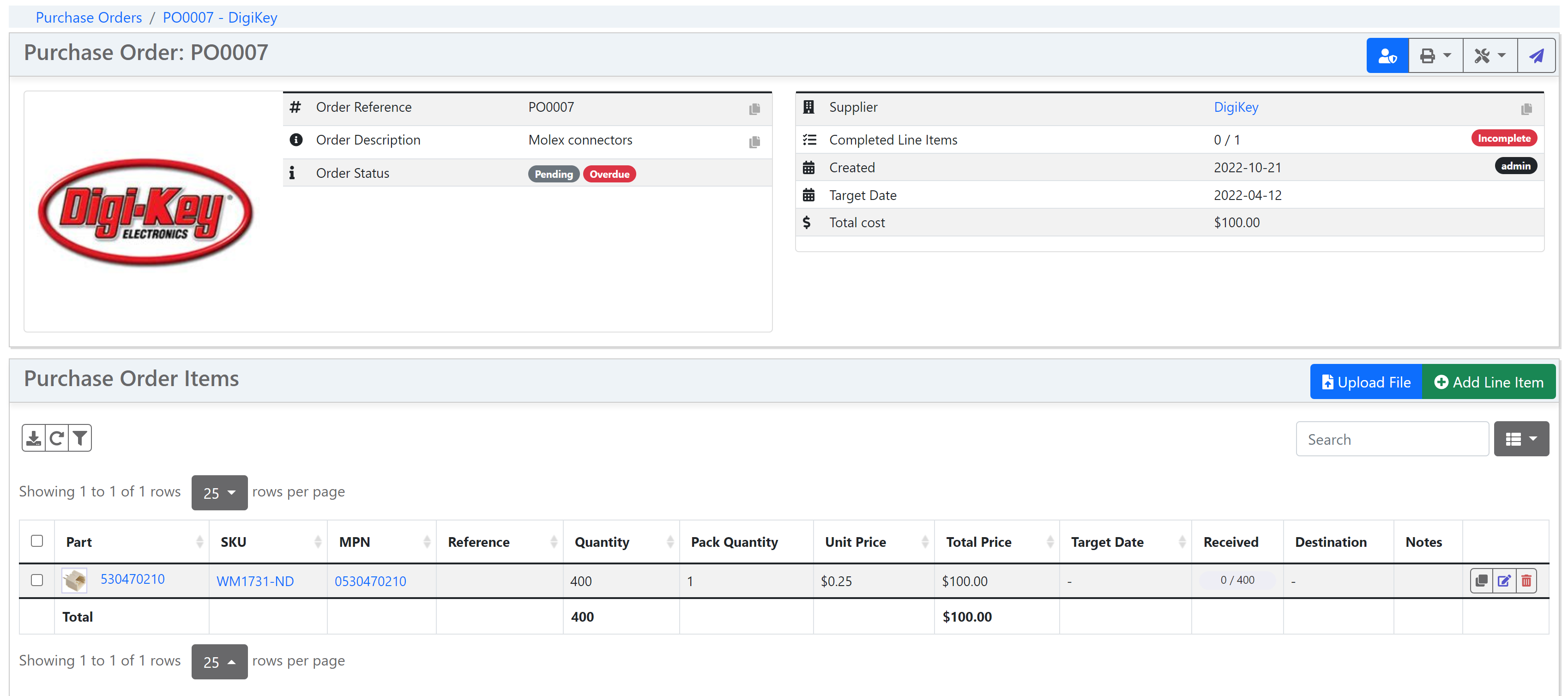 Duplicate Purchase Order