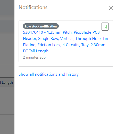 One new notification in the flyout