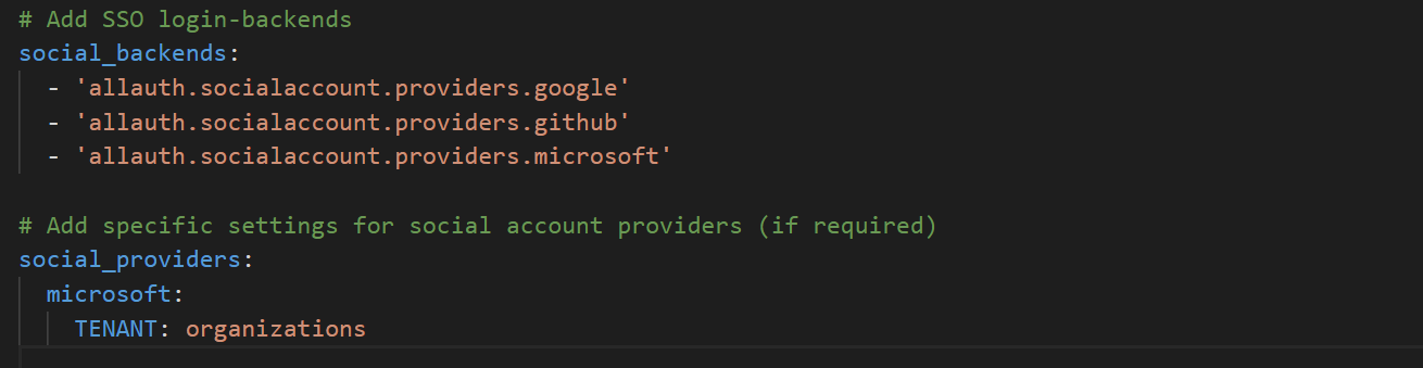 SSO Config