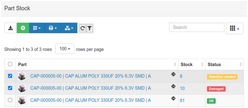 Stock Status Status Multiple