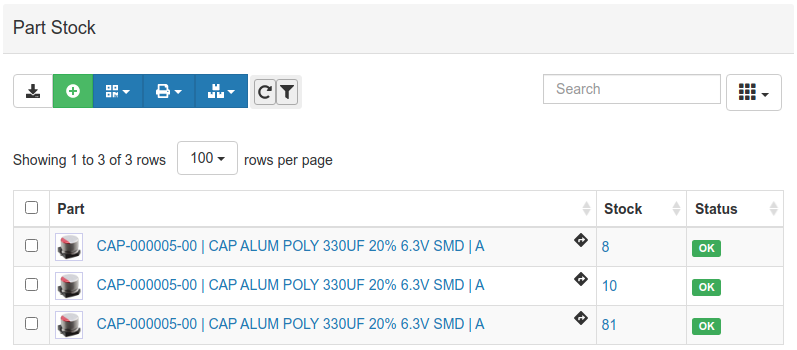 Stock Status Status Multiple Done